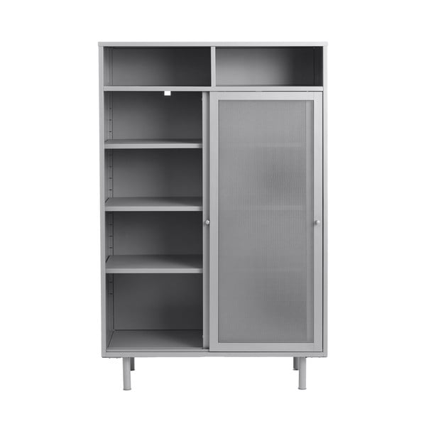 Sivi metalni ormarić s kliznim vratima 90x140x40 cm Veep – Unique Furniture-image-4