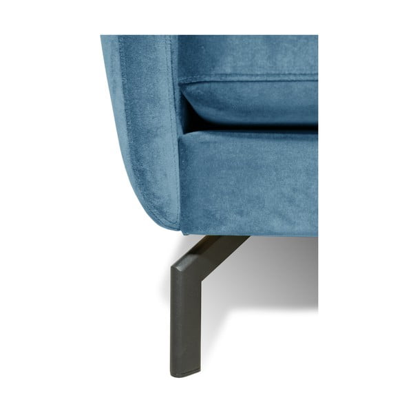 Plava kutna garnitura s baršunastom površinom Scandic Magic, desni kut-image-4