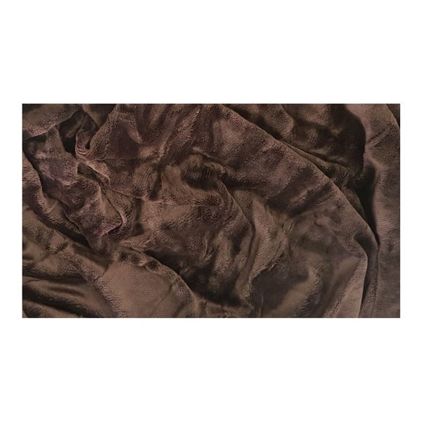 Smeđa mikro plišana plahta za bračni krevet My House, 180 x 200 cm