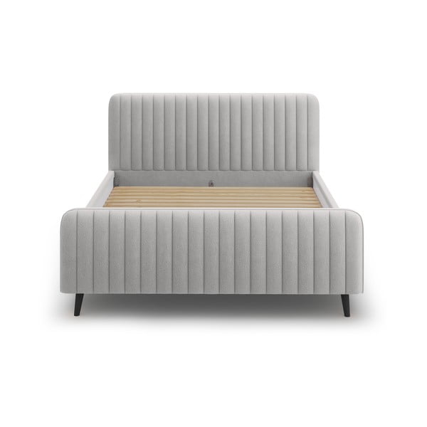 Svijetlo sivi tapecirani bračni krevet s podnicom 180x200 cm Lily - Micadoni Home-image-2