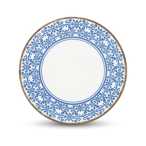 Bijeli/plavi porculanski tanjur ø 27 cm Azul – BonBistro
