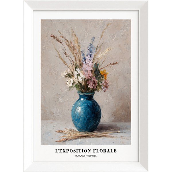 Tiskana slika s okvirom 56x75 cm Blue Vase – Styler