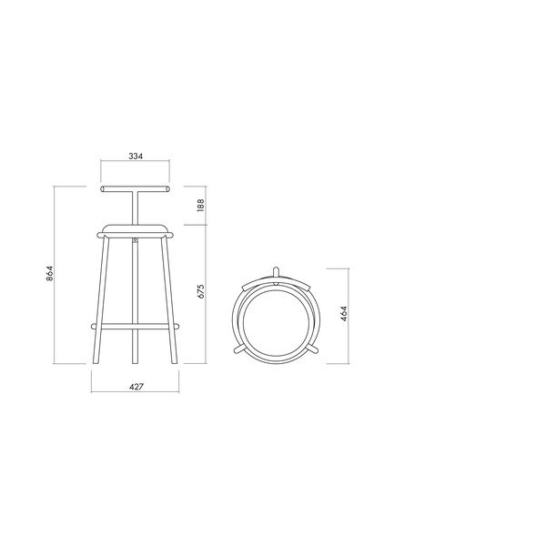 Bež metalna barska stolica (visine sjedala 68 cm) Hogo – noo.ma-image-4