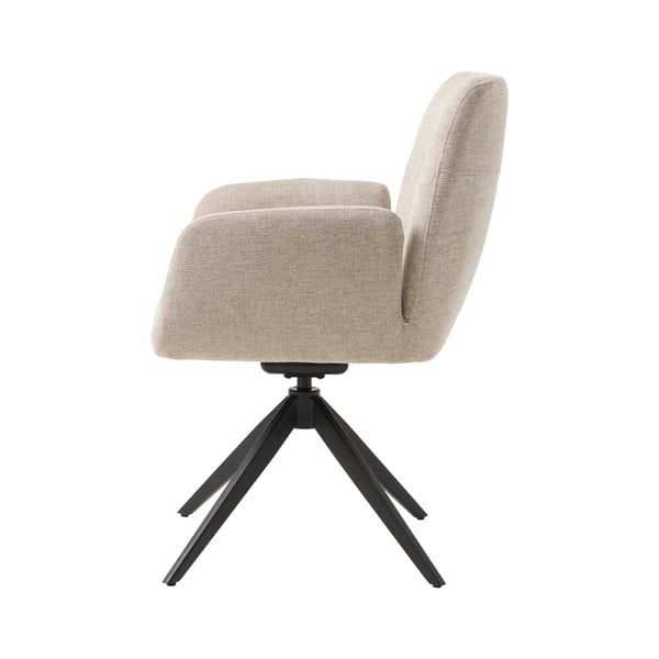 Krem podstavljena blagovaonska stolica s naslonima za ruke Roxana – Unique Furniture-image-4