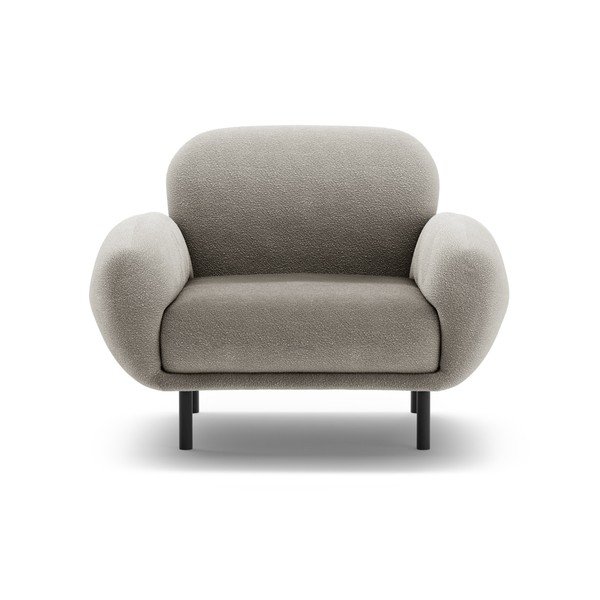 Siva fotelja od bouclé tkanine Poppy – Micadoni -image-1