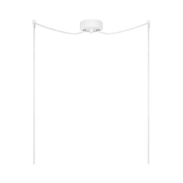 Bijela i srebrna dvostruka visilica s bijelim kabelom i bijelim grlom Sotto Luce Tsuki, Ø 30 cm-image-3