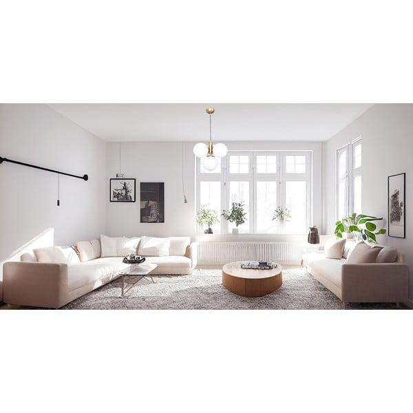 Bijela/u zlatnoj boji viseća svjetiljka sa staklenim sjenilom ø 15 cm Hector – Squid Lighting-image-1