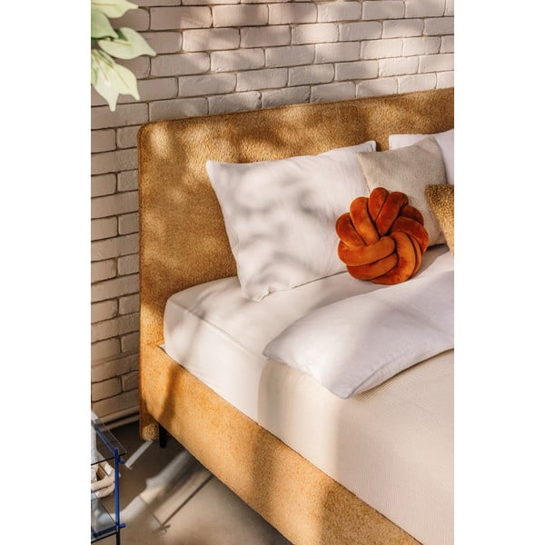 Senf žuti tapecirani bračni krevet s podnicom 160x200 cm Noira Slim – Bonami Selection-image-3