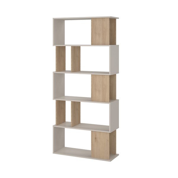 Krem biblioteka u dekoru hrasta 80x173,5x29,5 cm Maze – Tvilum