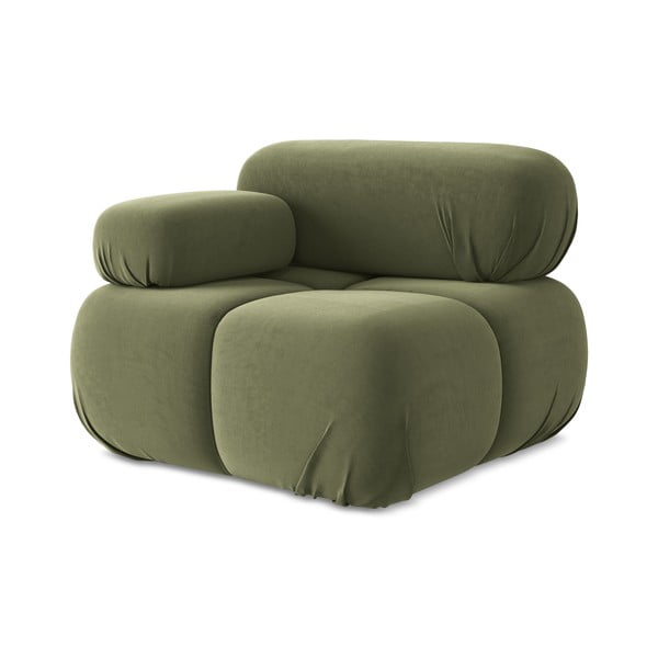 Svijetlo zelena baršunasti modularna sjedeća garnitura (s lijevim kutom) Lokua – Makamii-image-1
