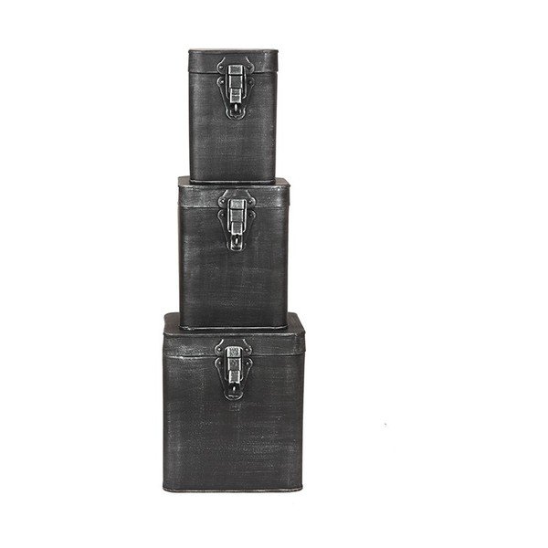 Crna metalna kutija za pohranu LABEL51, visina 17 cm-image-1