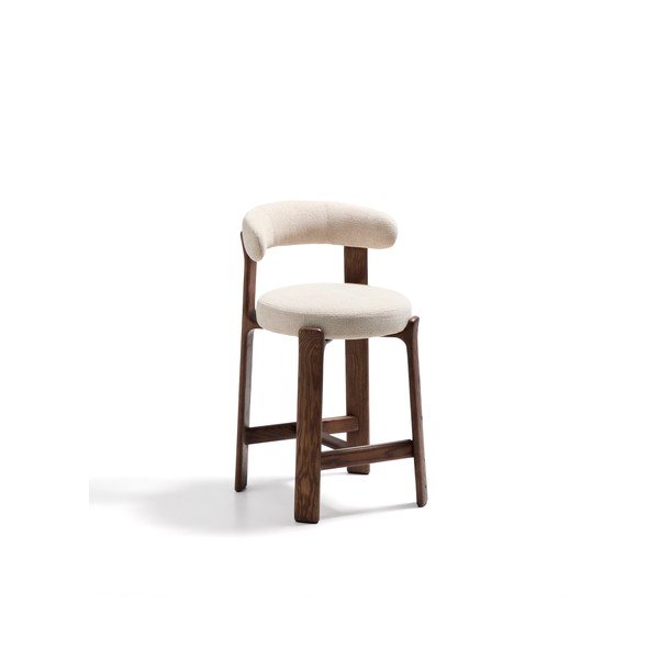 Bež/u tamnoj prirodnoj boji barska stolica od čvrste jeseni (visine sjedala 65 cm) Granite – Kave Home