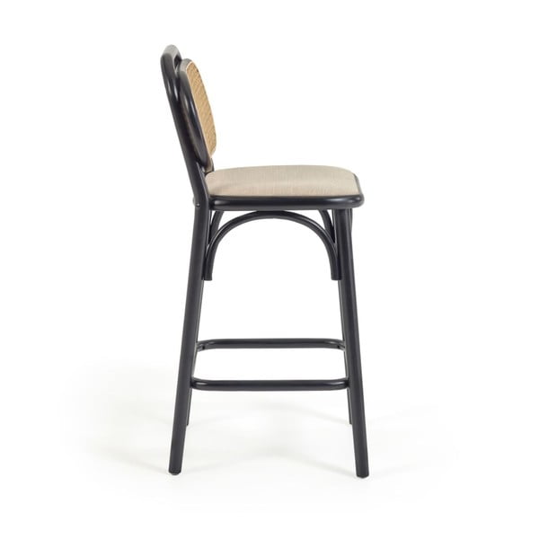 Crna barska stolica od čvrstog brijesta (visine sjedala 65 cm) Doriane – Kave Home-image-2