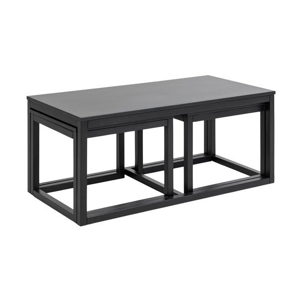 Crni stolići za kavu u setu 3 kom s pločom stola u dekoru hrasta 60x120 cm Cornus – Actona-image-4