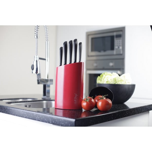 Crveni stalak s pet noževa Vialli Design-image-2