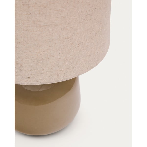 Bež stolna lampa keramička s tekstilnim sjenilom (visina 40 cm) Tay – Kave Home-image-4