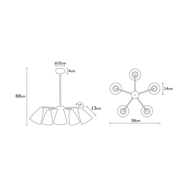 Viseća svjetiljka s metalnim sjenilom ø 58 cm Manavgat – Opviq lights-image-3