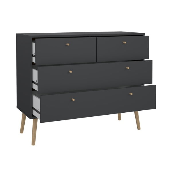 Antracitno siva niska komoda 99x82 cm Bodo – Tvilum-image-3