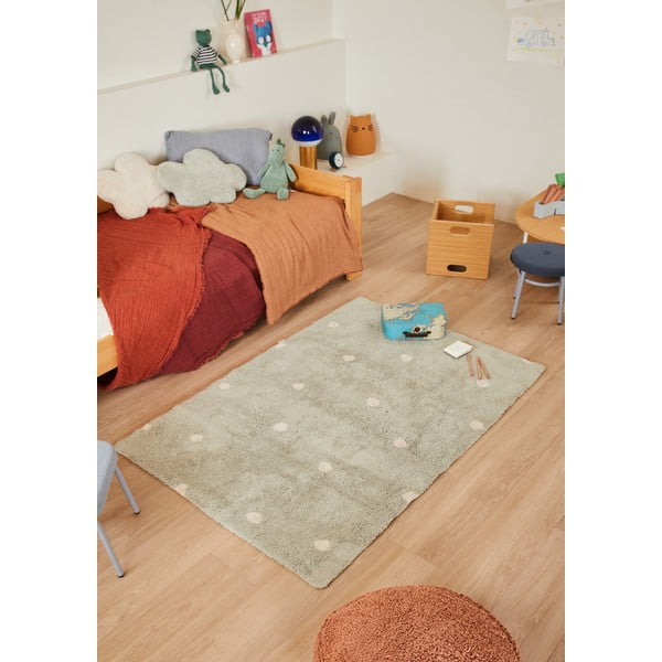 Mentol zeleni periv/ručno rađen pamučan dječji tepih 100x150 cm Mini Dot Blue Sage – Lorena Canals-image-3