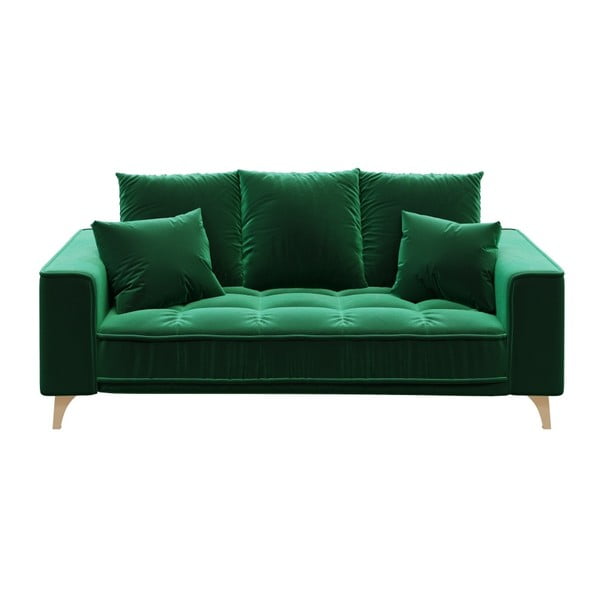 Tamnozelena sofa od baršuna Devichy Chloe, 204 cm
