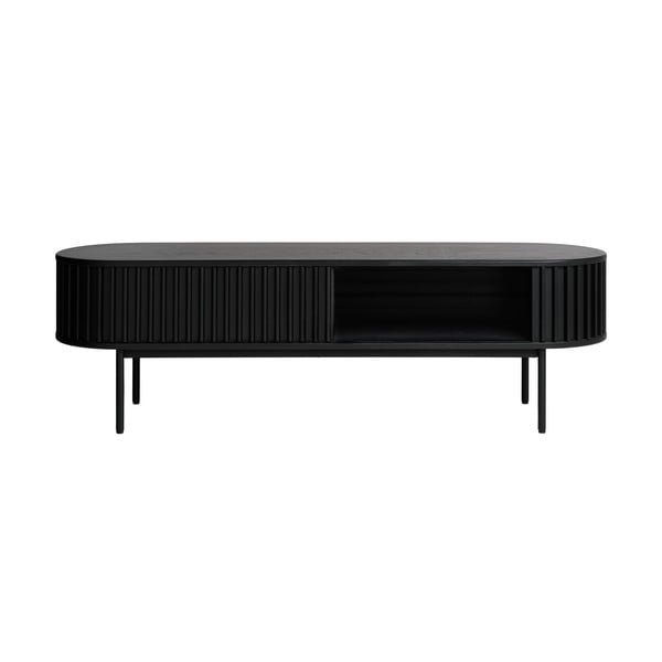 Crna TV komoda u dekoru hrasta 48x160 cm Siena – Unique Furniture-image-4