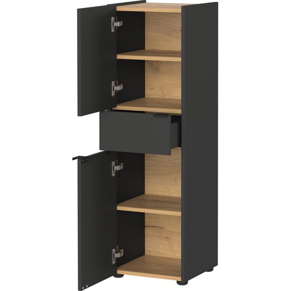 Antracitno sivi visok kupaonski ormarić 34x111 cm Forano – Germania-image-2