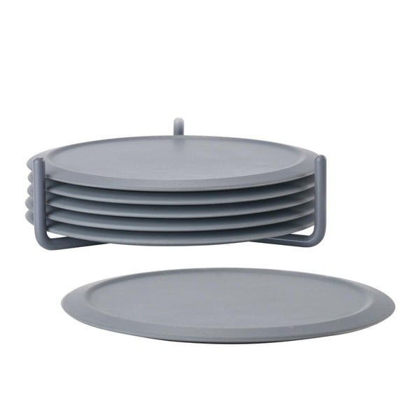 Set od 6 sivih podmetača za šalicu s držačem Zone Singles-image-2