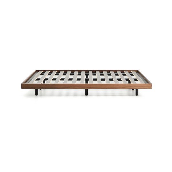 Smeđi bračni krevet od masivne breze bez uzglavlja s podnicom 180x200 cm Norlen – Kave Home-image-4