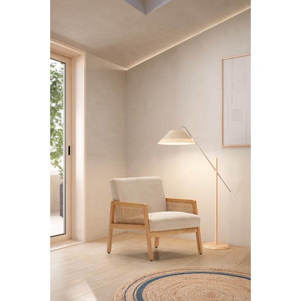 Bež pletena fotelja od samta Debra – Marckeric-image-1