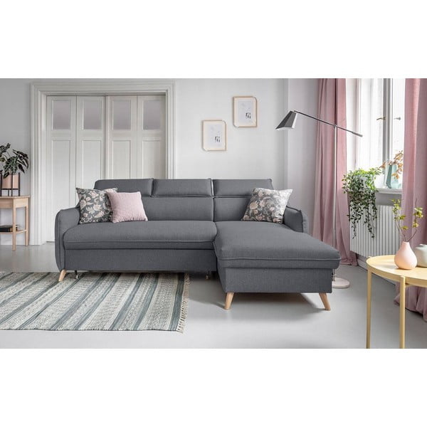 Tamno siva sklopiva kutna garnitura (s desnim kutom) Sweet Harmony – Miuform-image-3