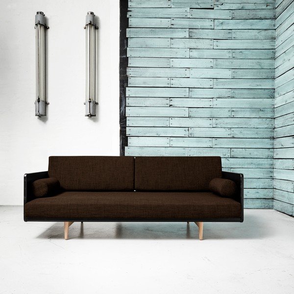 Sofa na razvlačenje Karup Deva Black / Raw Oak / Choco Brown