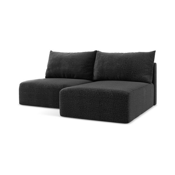 Crna sklopiva/s prostorom za odlaganje kutna garnitura (s desnim kutom) Kalena – Makamii-image-1