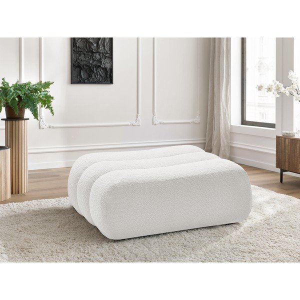 Bijeli tabure od bouclé tkanine Azra – Bobochic Paris-image-1