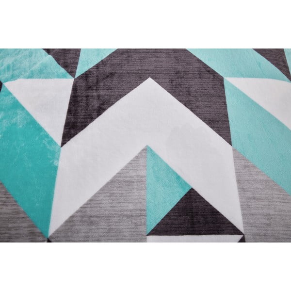 Siva/tirkizna posteljina za krevet za jednu osobu od mikropliša 140x200 cm Abstract  – My House-image-4