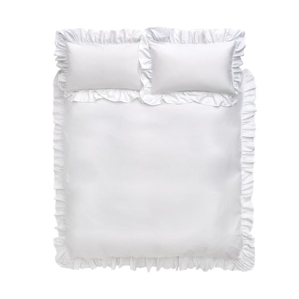 Bijela pamučna posteljina Bianca Frill, 200 x 200 cm