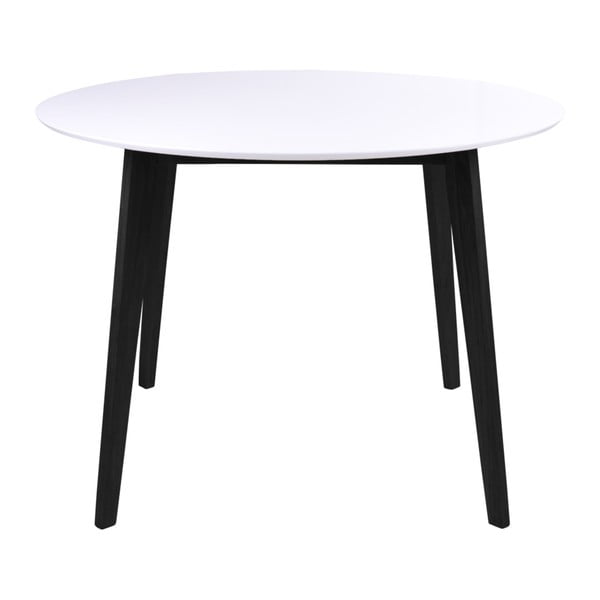 Blagovaonski stol s bijelom pločom i crnim nogama od kaučukovca House Nordic Vojens, ⌀ 105 cm