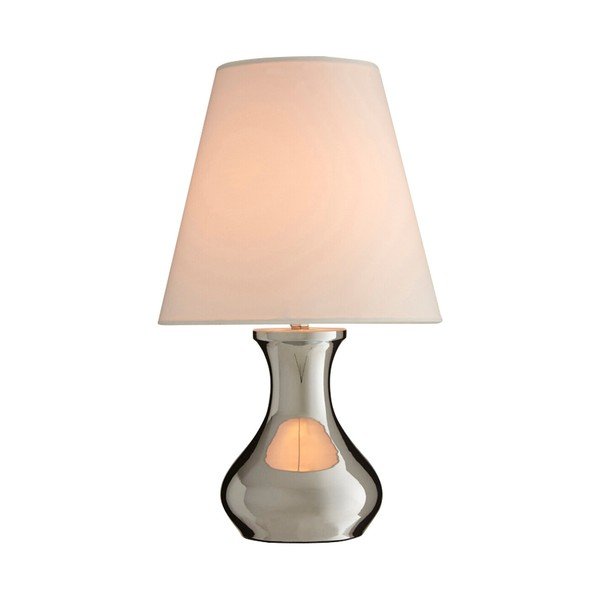 Krem/u srebrnoj boji metalna stolna lampa s tekstilnim sjenilom (visina 36 cm) Nell – Premier Housewares-image-1