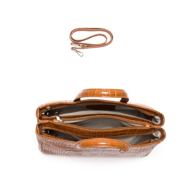 Kožna torbica Anna Luchini 634 Cognac-image-3