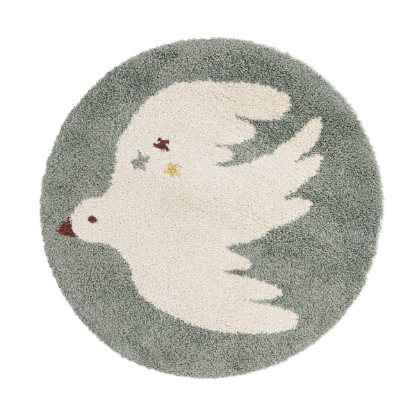 Svijetlo zeleni dječji tepih ø120 cm Bohemian Bird Aqua – Nattiot