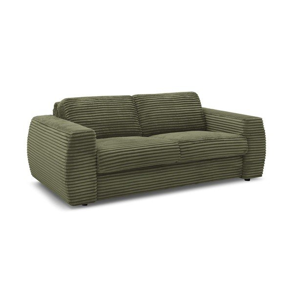 Zelena sofa za spavanje/sklopiva od samta 220 cm Hugo – Bobochic Paris-image-2