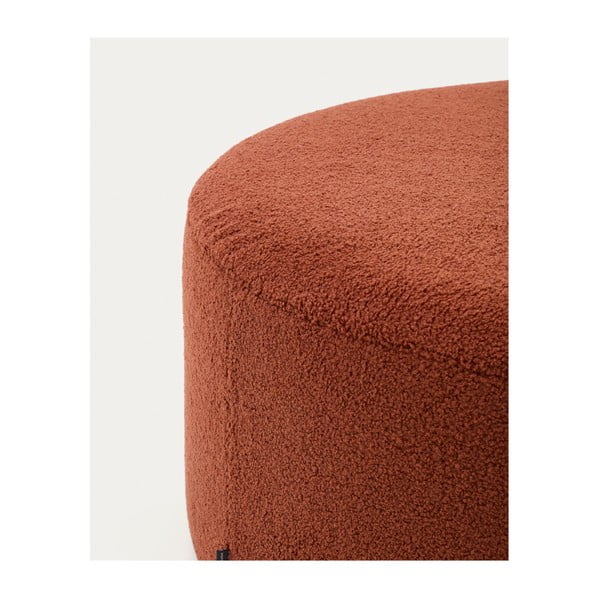Tabure od bouclé tkanine boje terakote Kaeli – Kave Home-image-1