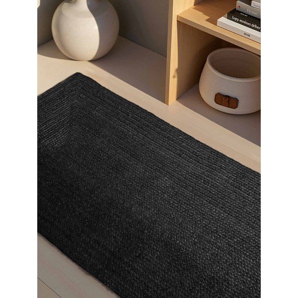 Crna obostrana/ručno rađena jutena staza 80x200 cm Juno – Hanse Home-image-2