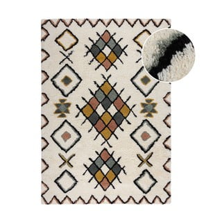 Krem ručno rađen vunen tepih 120x170 cm Moroccan Midar – Flair Rugs