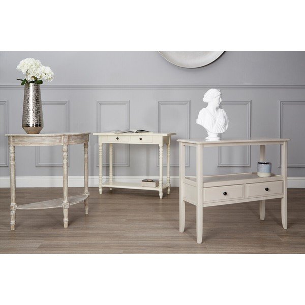 Pomoćni stol od masivnog bora boje slonovače 35x96 cm Heritage – Premier Housewares-image-3