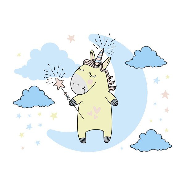 Set zidnih dječjih naljepnica Ambiance Unicorn in The Sky-image-2