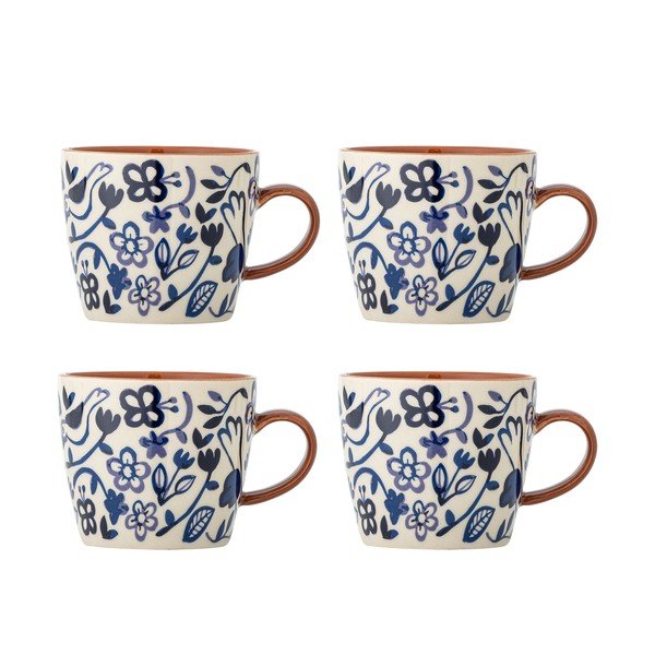 Plave/krem šalice u setu 4 kom glinene 300 ml Figuria – Bloomingville