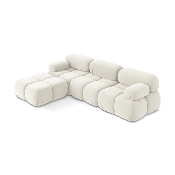 Bijela baršunasti kutna garnitura Lokua – Makamii-image-2