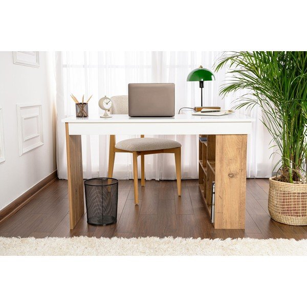 Radni stol u dekoru bora 120x130 cm Vesper – Kalune Design-image-4