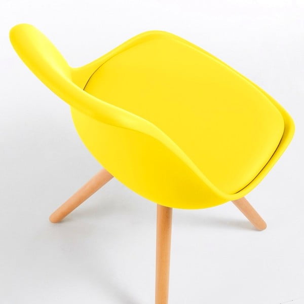 Žuta stolica s bukovim nogama Bonami Essentials Lumos-image-2