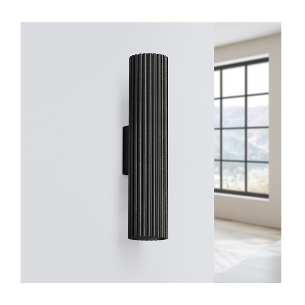 Crna zidna lampa Gleam – Sollux-image-2